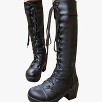 New 2020 Natural Leather Lace Up Boots G-3012 - Thumbnail 2