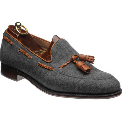 Men's handmade gray denim tussles loafers shoes  - Thumbnail 2