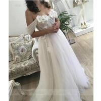 Plus Size A Line 3D Appliques Wedding Dresses With Off Shoulder New Arrival Sweetheart Long Princess Bridal Gowns - Thumbnail 2
