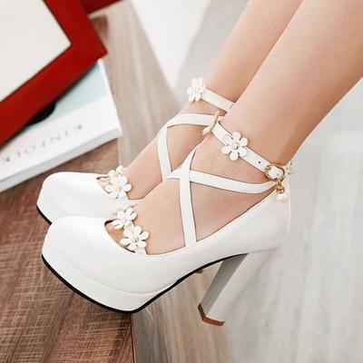  flower pearl high heels g-3023