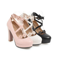  Flower Pearl High Heels G-3023 - Thumbnail 3