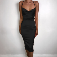 Slim Sling Sexy Sleeveless Dress - Thumbnail 1