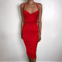 Slim Sling Sexy Sleeveless Dress - Thumbnail 3