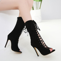 Crisscross Strappy Fashion Women Peep Toe High Heels Shoes G-3025 - Thumbnail 1