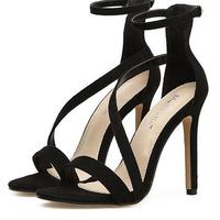 Pretty Ankle Strap Sandal High Heels G-3027 - Thumbnail 2