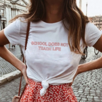 Free Shipping-"SCHOOL DOES NOT TEACH LIFE" TEE - Thumbnail 2
