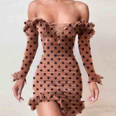 Sweet V-Neck Long Sleeve Dress