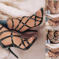 Sexy Stiletto Peep Toe Sandal High Heel G-3036 - Thumbnail 2