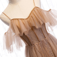 Cute sweet neck tulle long prom dress - Thumbnail 1