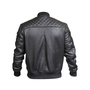 Handmade Men's Quilted Shoulder Rib Design Slim Leather Jacket-3