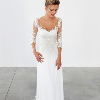 Wedding dresses,lace wedding dresses,half sleeve bridal gown,vintage wedding dress,elegant wedding dress,2020 bridal gown,317 - Thumbnail 4