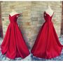 Off shoulder prom dress, red prom dress, lace up prom dress, ball gown, dresses for prom, evening dresses,329-1