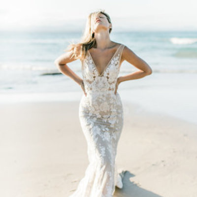 Beach boho lace wedding dresses, mermaid lace sleeveless v neck bridal gowns,elegant lace wedding dresses,342 - Thumbnail 5