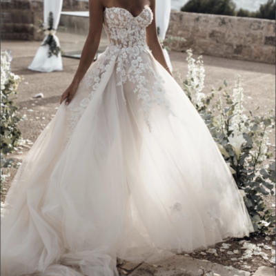 Ball gown tulle ivory boho wedding dresses sweetheart appliques bridal gowns,244 - Thumbnail 5