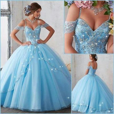 Charming V Neck Spaghetti Straps Long Prom Dresses, Elegant Evening Party Dress,360