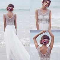Beautiful Wedding Dresses A-line V-neck Short Train Sexy Bridal Gown,373 - Thumbnail 1