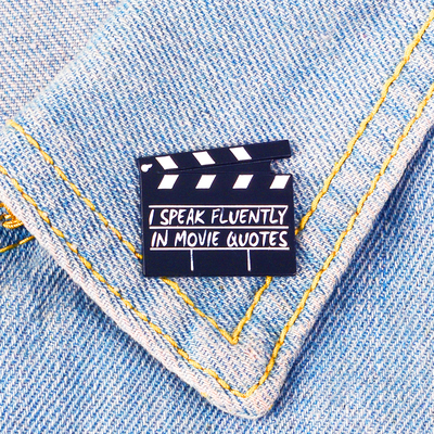 Free Shipping-"I SPEACK FLUENTLY IN MOVIE QUOTES" PINS (SET/2PCS)