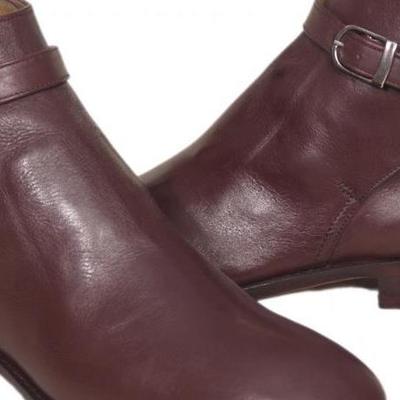 Men's half ankle purple grape leather monk straps jodhpurs boot for men's - Thumbnail 3