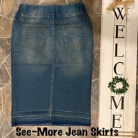 CLASSIC COMFORT VINTAGE WASH MID LENGTH DENIM SKIRT - Thumbnail 3