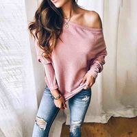Word Shoulder Bat Sleeve Sweater - Thumbnail 1