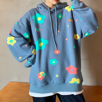 Harajuku Colorful Flower Hoodie Sweatshirt - Thumbnail 1
