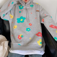 Harajuku Colorful Flower Hoodie Sweatshirt - Thumbnail 2