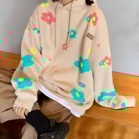 Harajuku Colorful Flower Hoodie Sweatshirt - Thumbnail 4