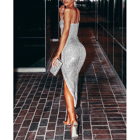 Fashion Women'S Split Sequin Dress - Thumbnail 1