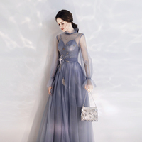 Cute tulle long sleeve prom dress - Thumbnail 2