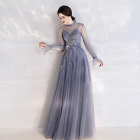 Cute tulle long sleeve prom dress - Thumbnail 3