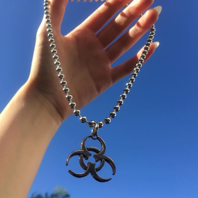 Free shipping-biohazard logo necklace - Thumbnail 4