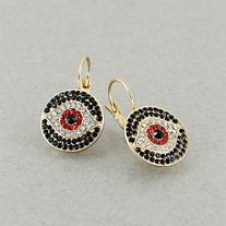 Genuine Swarovski Evil Eye Earrings - Thumbnail 1