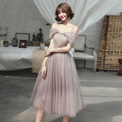Cute tulle sequins short prom dress - Thumbnail 3