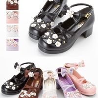 Soft Girl Shoes Princess Shoes Fun Flowers Single Shoes - Thumbnail 3