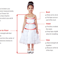 Cute Round Neck Light Champagne Tulle/Lace Flower Girl Dress With Bow - Thumbnail 3