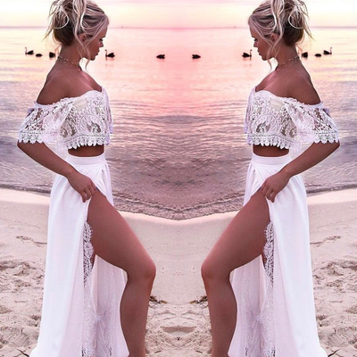 2020 off-the-shoulder prom dress,white prom dresses,long party dress,two piece prom dresses,380