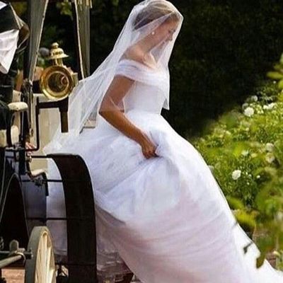 Stunning ball gown tulle wedding dresses off the shoulder sleeveless covered button bridal gowns,384 - Thumbnail 5