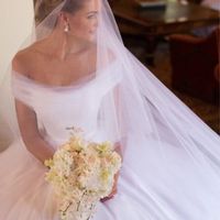 Stunning Ball Gown Tulle Wedding Dresses Off the Shoulder Sleeveless Covered Button Bridal Gowns,384 - Thumbnail 2