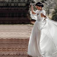 Spaghetti Strap Beach Wedding Dresses With Wrap Side Split Bohemian Chiffon Bridal Gown Backless Boho Wedding Dress,387 - Thumbnail 2