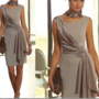 Modest Plus Size Short Mother Of the Bride Dresses Sheath With Scoop Neck Cap Sleeve Beaded Wedding Groom Party Evening Gowns,396-1