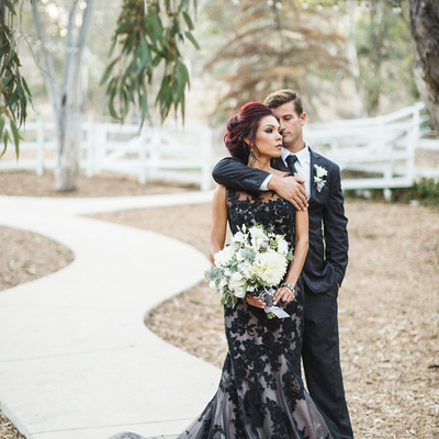 Vintage black mermaid tulle wedding dresses sheer crew neck appliques bridal gowns,398 - Thumbnail 4