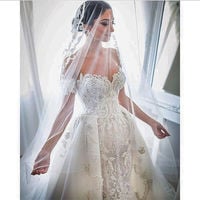 Off Shoulder Lace Mermaid Wedding Dresses Remove Train Bridal Gowns Custom Made,,399 - Thumbnail 2