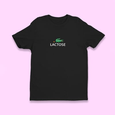  LACOSTE SPOOF CROCODILE POOP T SHIRT BLACK