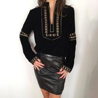 Fashion Printed Long-Sleeved High-Necked Shirt - Thumbnail 1