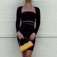 Sexy Long Sleeve Slim Package Hip Dress - Thumbnail 2
