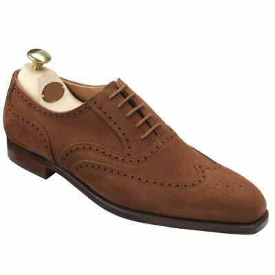 Men brown tone wing tip leather oxford handcrafted vintage casual dress shoes