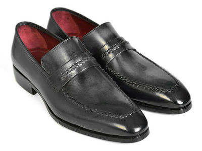 Men's Shiny Black Color Moccasin Loafer Slip Ons Handmade Leather Formal Shoes