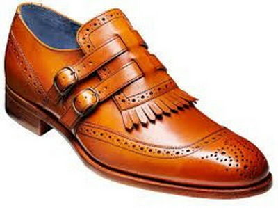 Handmade Men Latest Brogue Style Double Strap Leather Formal Shoes, Men dressing