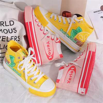 Harajuku lemon alphabet fashion casual women's shoes