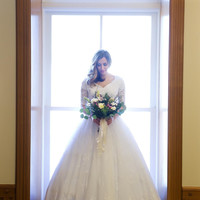 Modest Lace A Line Wedding Dresses With 1/2 Long Sleeves 2020 V Neck Princess Floor Length Vintage Puffy Country Boho Wedding Gowns - Thumbnail 3